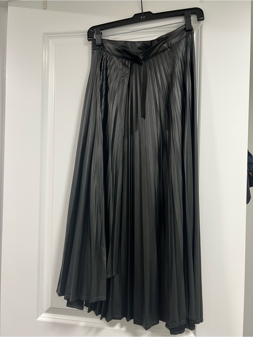 Zara Black Pleated A-Line Maxi Skirt
